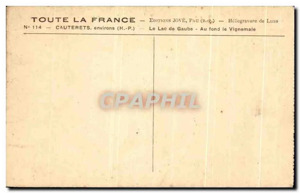 See Gaube — Le Vignemale — Éditions Jové, Pau (B.-R.) - Rückseite