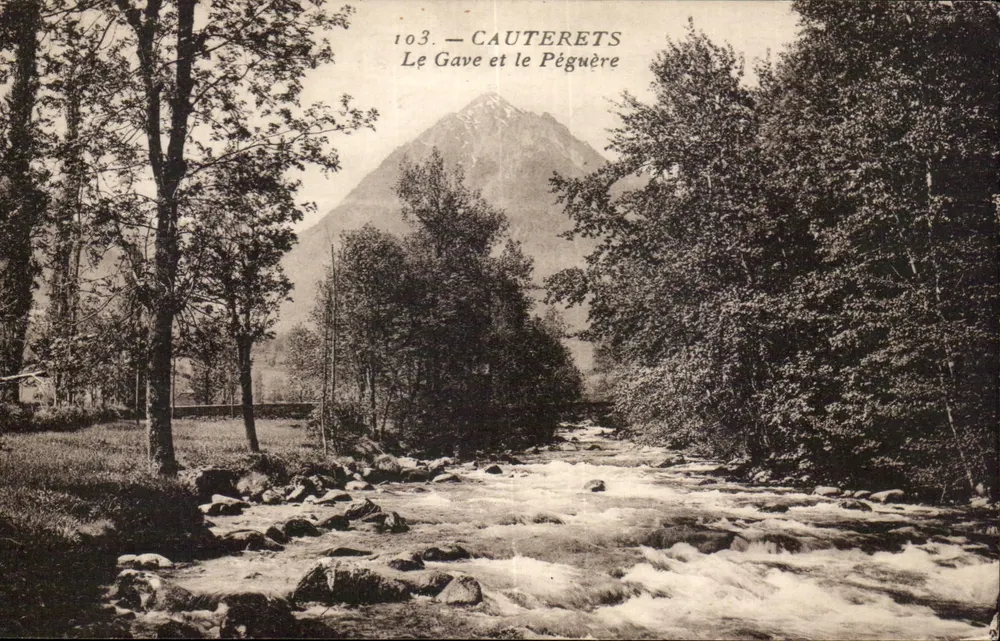 Cauterets — Le Gave et le Péguère — Uitgave E. Quinault, n°103 - Voorkant