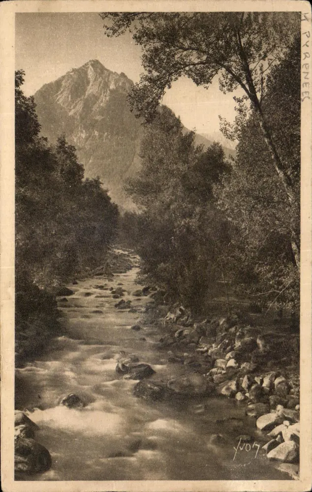 Cauterets - Le Pégueure et le Gave — Kunstausgabe YVON, P. 34 - Vorderseite