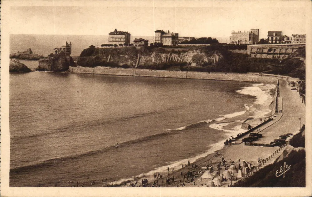A Praia da Costa dos Bascos — Biarritz — Editor Labouche frères, Toulouse - Frente