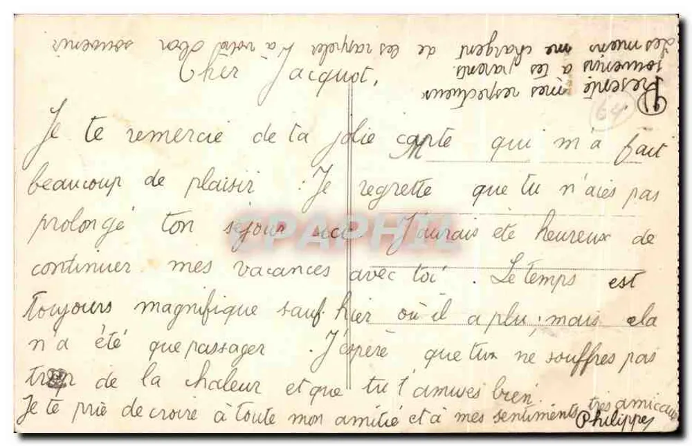 Biarritz - O Rocher du Basta — Fototipia Lahouche Frères, Toulouse, n° 1277 - Verso