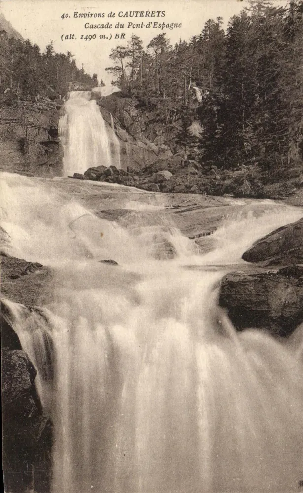 Cascadas del Pont-d'España — Alrededores de Cauterets — Bloc Frères, editores, Burdeos - Anverso