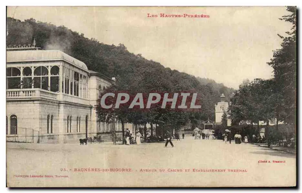 Bagnères-de-Bigorre — Avenue du Casino und Thermalbad — Phototype Labouche frères, Toulouse - Vorderseite