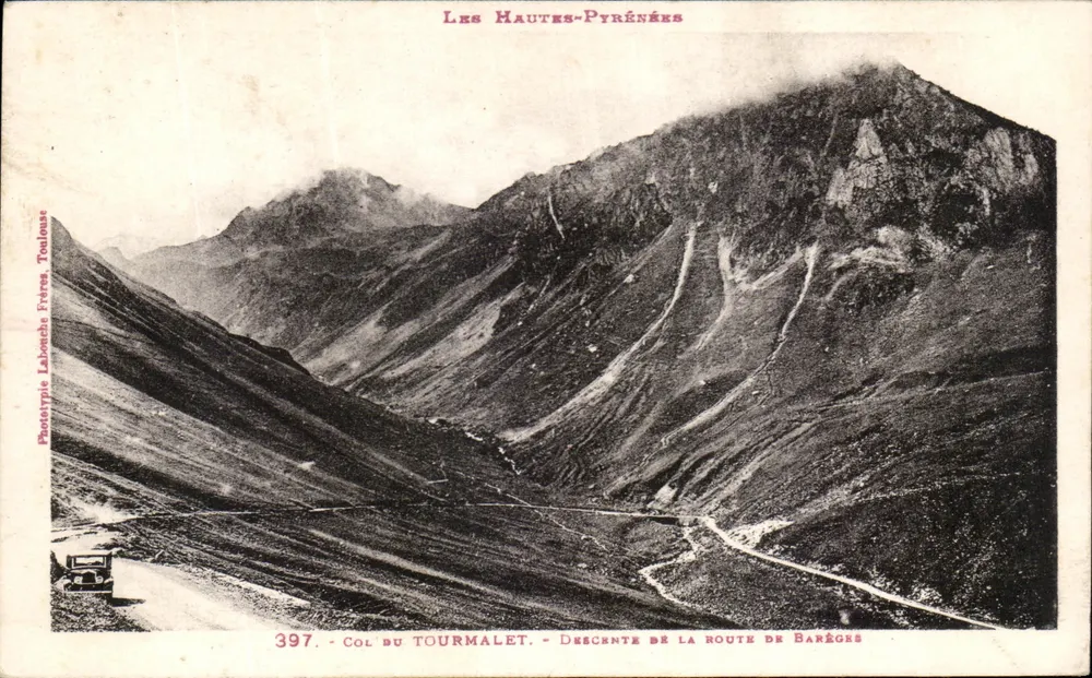 Col do Tourmalet — Descida da estrada de Barèges — Foto tipo Labouché Frères Toulouse n°397 - Frente