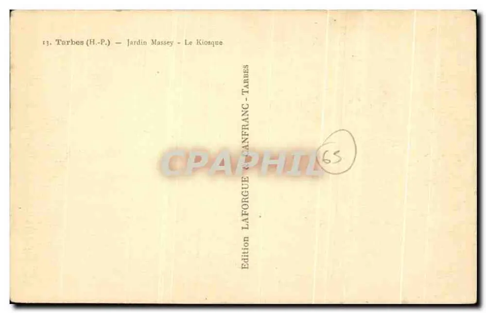 Jardim Massey — O Kiosque — Tarbes (H.-P.) - Verso