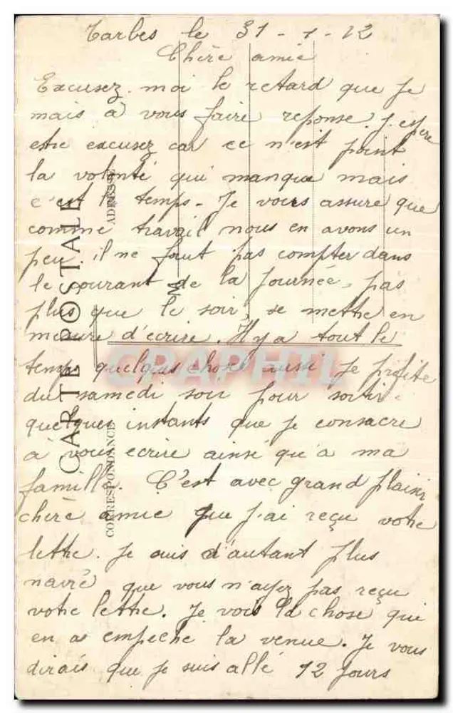 Tarbes — Jardim Massey — O Claustro — A. Villiat, editor, Tarbes - Verso