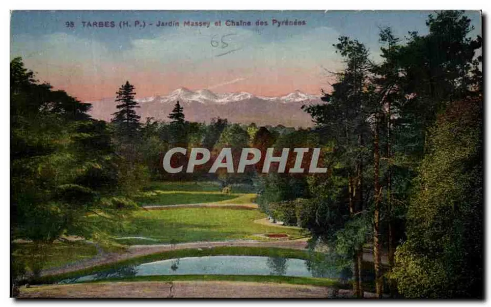Tarbes (H.P.J.) - Jardin Massey und Pyrenäen-Kette — Verleger Laforgue, Tarbes - Vorderseite