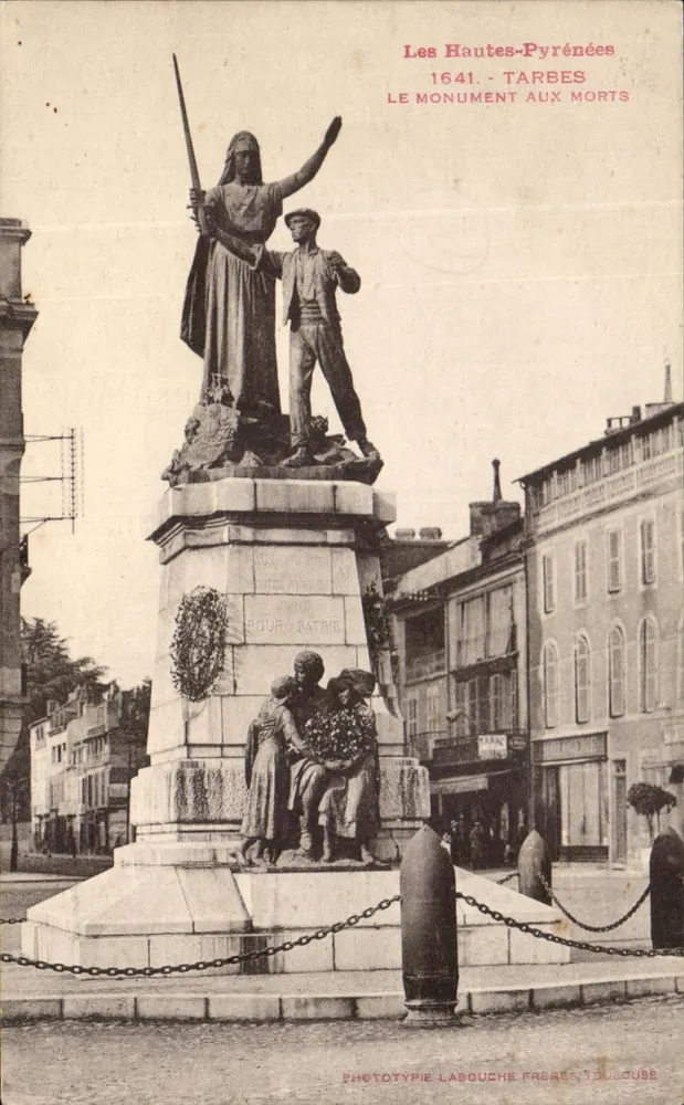 Tarbes — Denkmal für die Toten — Phototypie Labouche Frères, Toulouse - Vorderseite