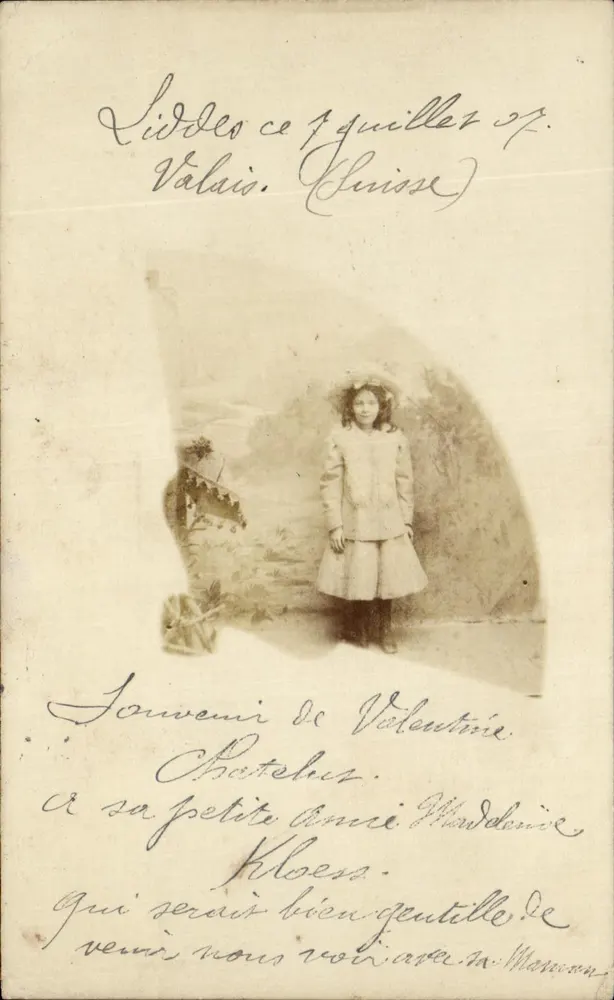 Siddes ce 7. Juli 27. — Valais (Schweiz) — Erinnerungsfoto von Valentine Chatelet - Vorderseite