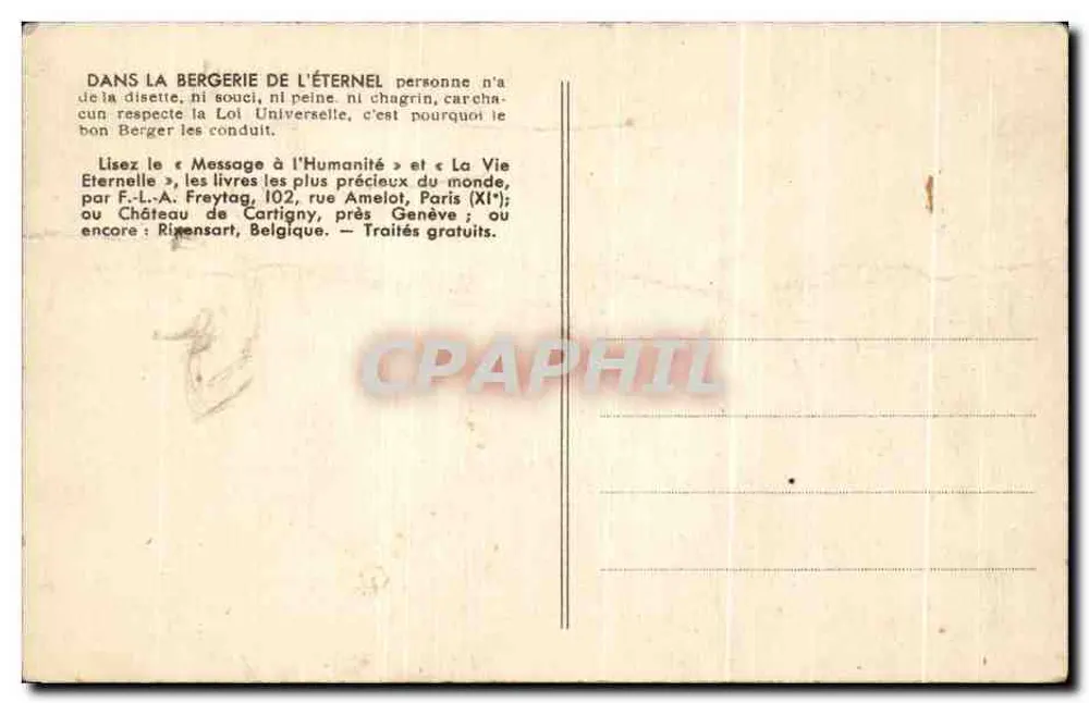 Una pastorita que ama su rebaño — serie 37 — editor no visible - Reverso