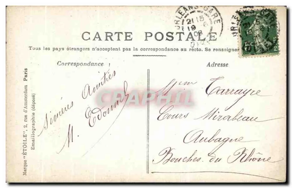 Orléans — Brandung der Turmspitzen der Kathedrale — Étoile, n°11 - Rückseite