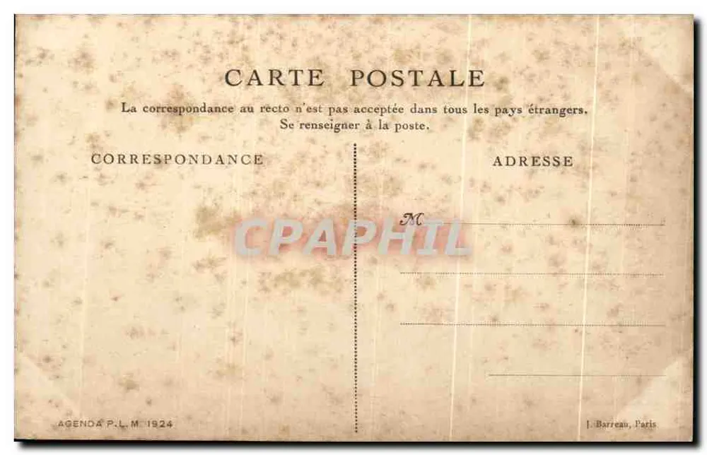 Velay — Le Puy. Vista geral — GL Vazeille, Agenda P.L.M. 1924 - Verso
