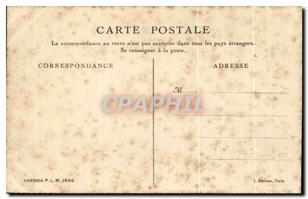 Saint-Père-sous-Vézelay — Interior da capela gótica — Agenda P.L.M. 1924 - Verso