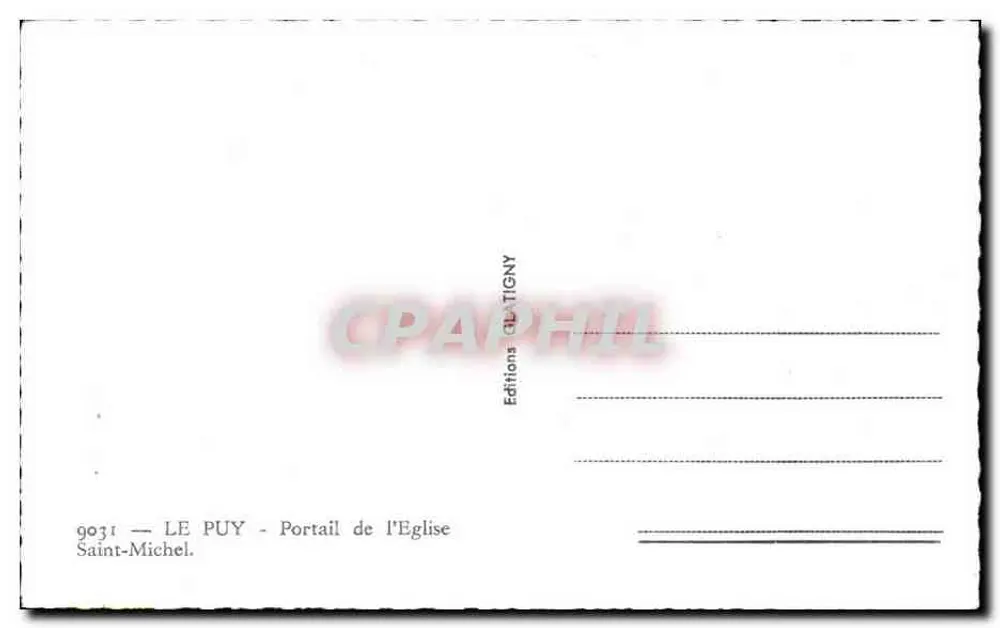 Le Puy - Portal der Kirche Saint-Michel — Éditions du Tigny, n° 9031 - Rückseite
