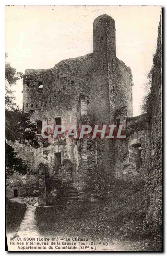 Clisson (Loire-Inf.) — O Castelo — Ruínas internas da Grande Torre (século XIV) - Frente