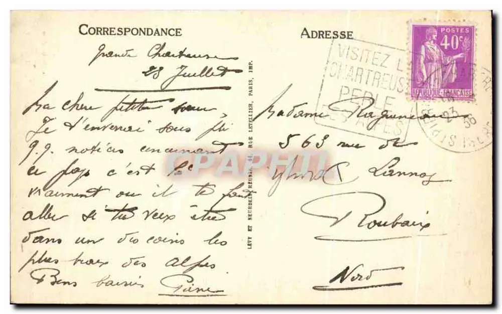 Das pittoreske Dauphiné — La Grande Chartreuse — Route du Désert — Édition de l'Hôtel du Grand Som — n° 886 - Rückseite