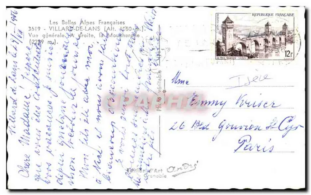 Villard-de-Lans — Allgemeiner Blick — Éditions d'Art Grenoble - Rückseite