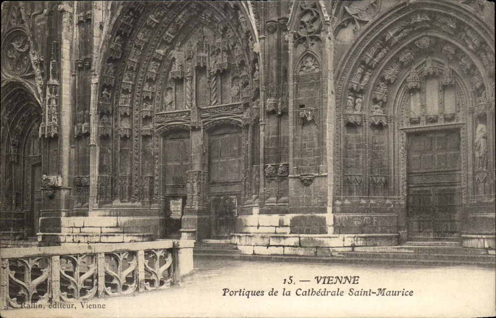 Portale der Kathedrale Saint-Maurice — Wien — Ralllin, Verlag, Wien, Nr. 15 - Vorderseite