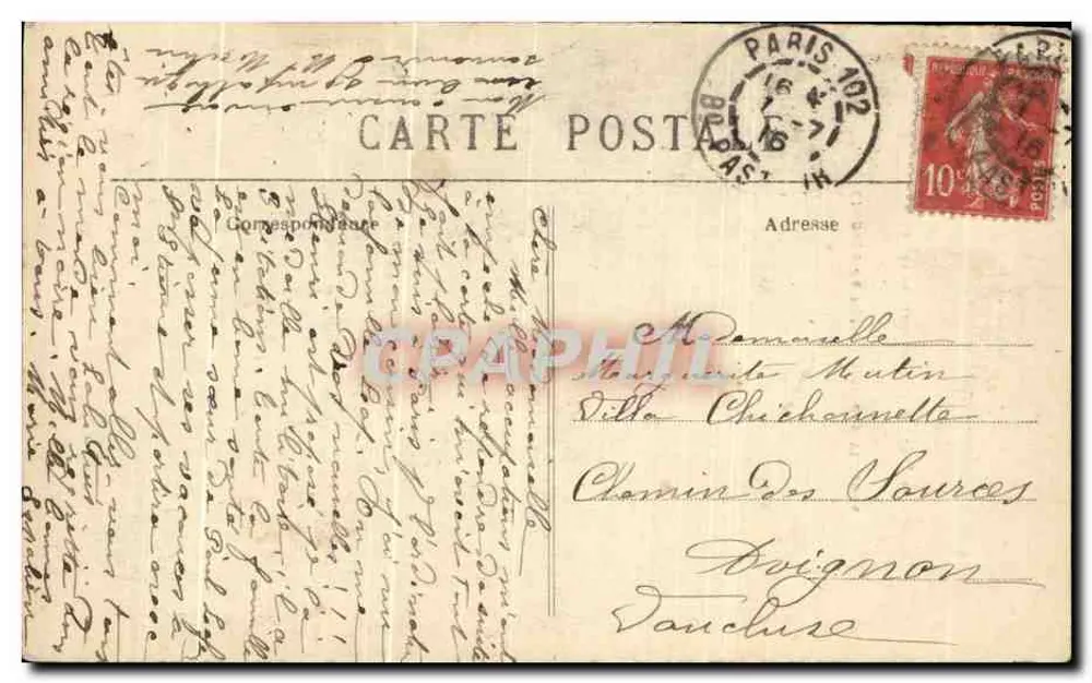 Kapelle Notre-Dame des Victoires — Nachbildung eines Originalzeichnens von 1873 — Eigentum von Madame Percepied - Rückseite