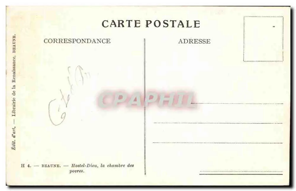 Hostel-Dieu, das Zimmer der Armen — Beaune — Kunstverlag - Rückseite