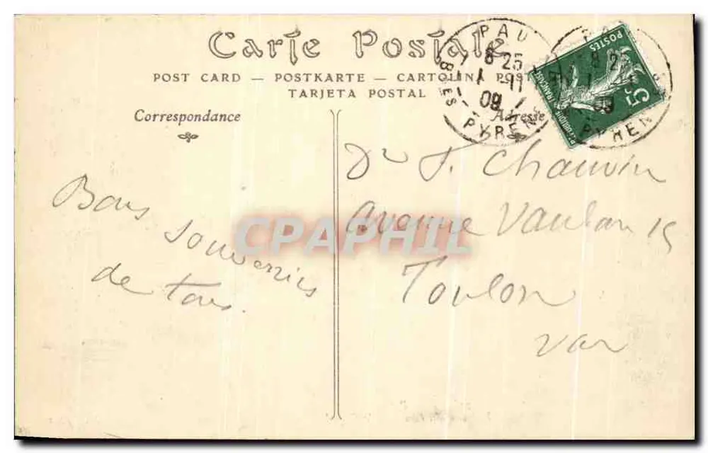 Pau — Innenansicht des Schlosses, der Große Salon — ND. PRÉ. - Rückseite