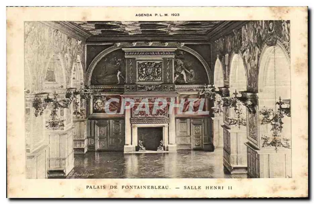 Schloss Fontainebleau — Saal Henri II — Agenda P.L.M. 1923 - Vorderseite