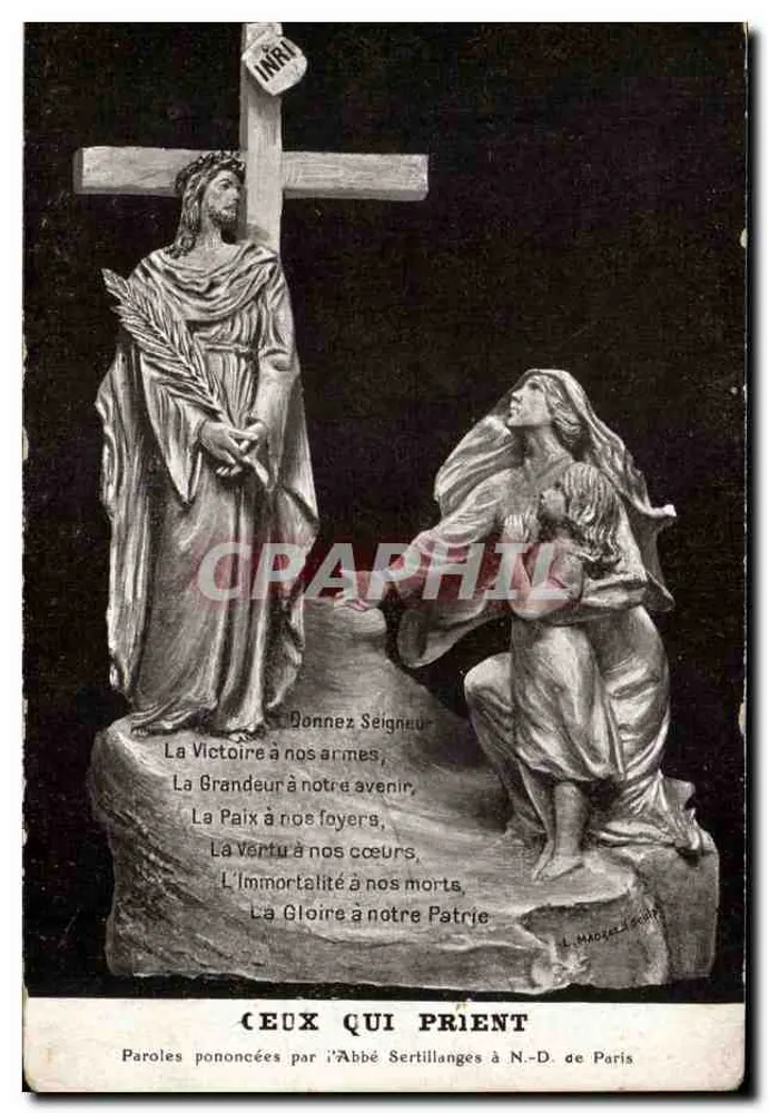 Die, die beten — religiöse Skulptur — L. Madrelle, Paris - Vorderseite