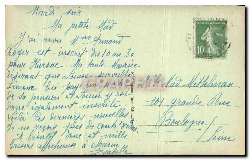 Le Pouliguen (Loire-Inf.) — Schlucht zwischen Felsen — 4. Meile — Verlag Imp. Éd. Négré - Rückseite