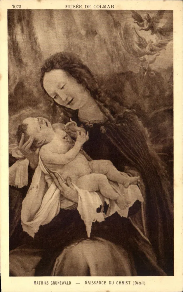 Nascimento de Cristo — detalhe — Museu de Colmar, Mathias Grünewald - Frente