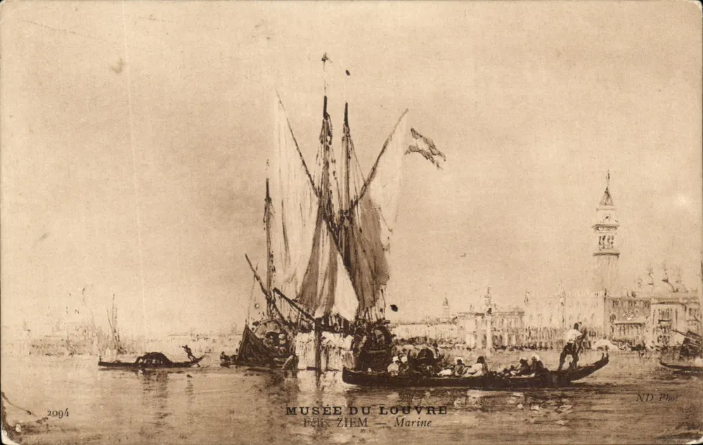 Aussicht von Venedig — Segelboot und Gondel — Louvre-Museum — Félix Ziem - Vorderseite