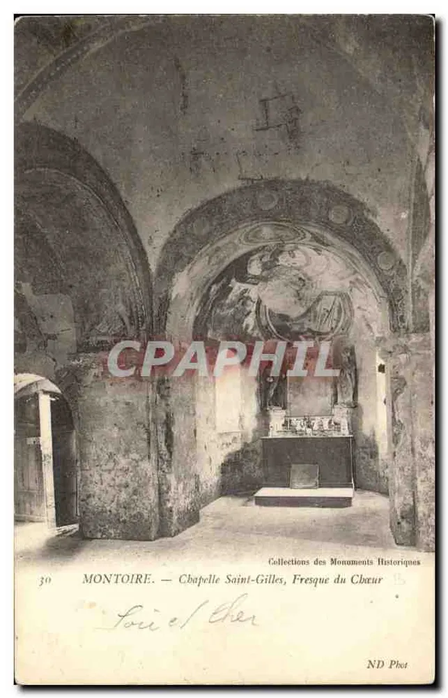 Montoire — Kapelle Saint-Gilles, Freske des Chors - Vorderseite