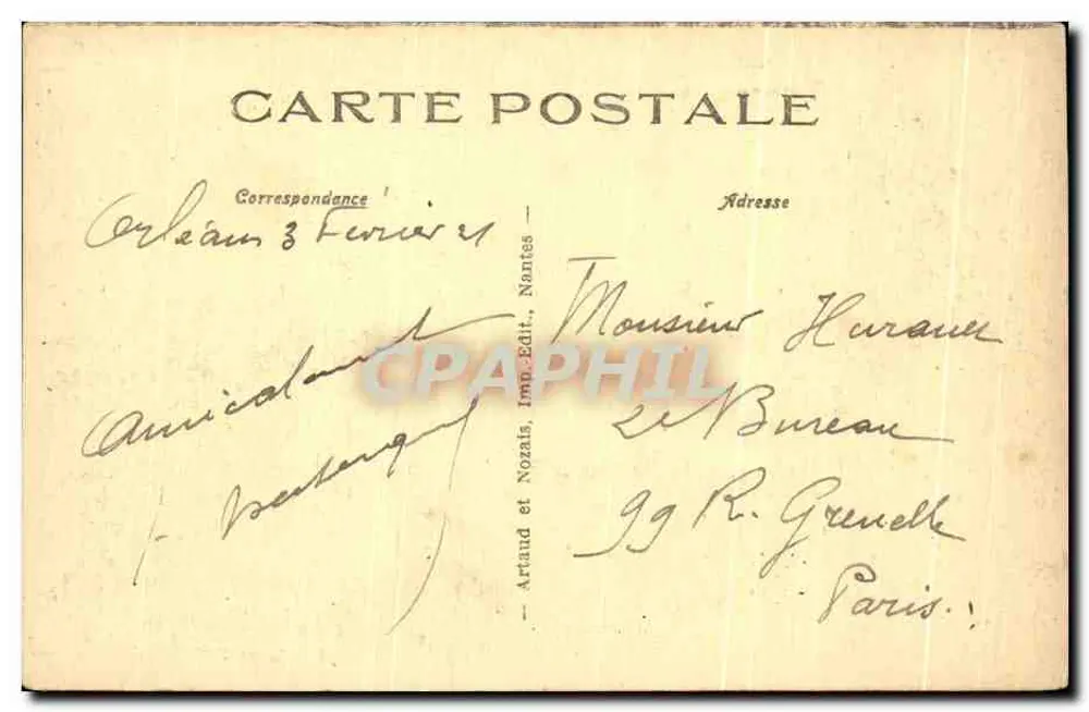 Orléans — Das Rathaus — Der Ratssaal — Artaud et Nozais, Verlag - Rückseite