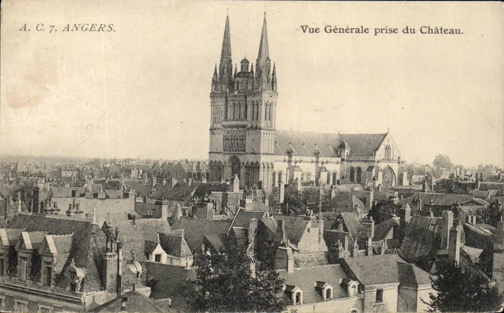 Angers — Vista General tomada desde el Castillo — A.C.7 ANGERS - Anverso