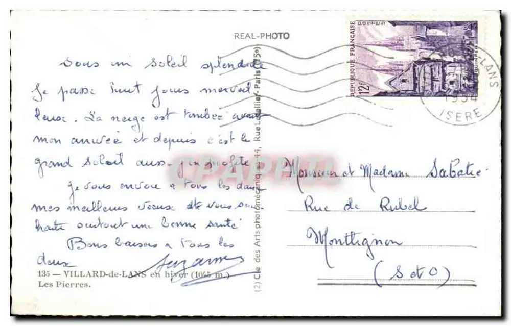 Villard-de-Lans en invierno — Les Pierres — (2) Clé des Arts fotográficos - Reverso