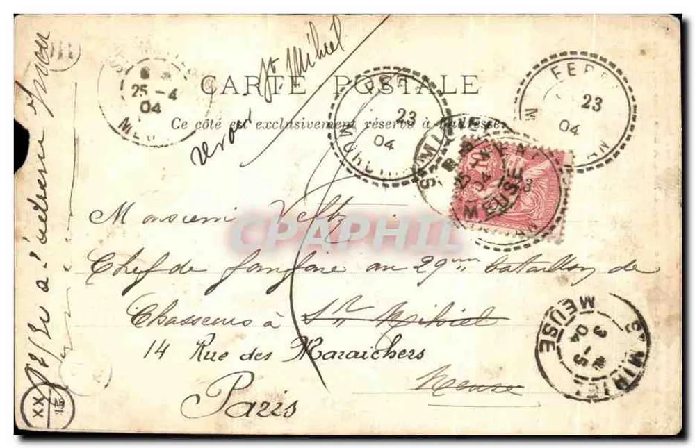 Le départ du Paquebot — scène portuaire à Nantes — éditée chez J. Royer-de Nancy par la Maison de Foumte, Nantes - Rewers