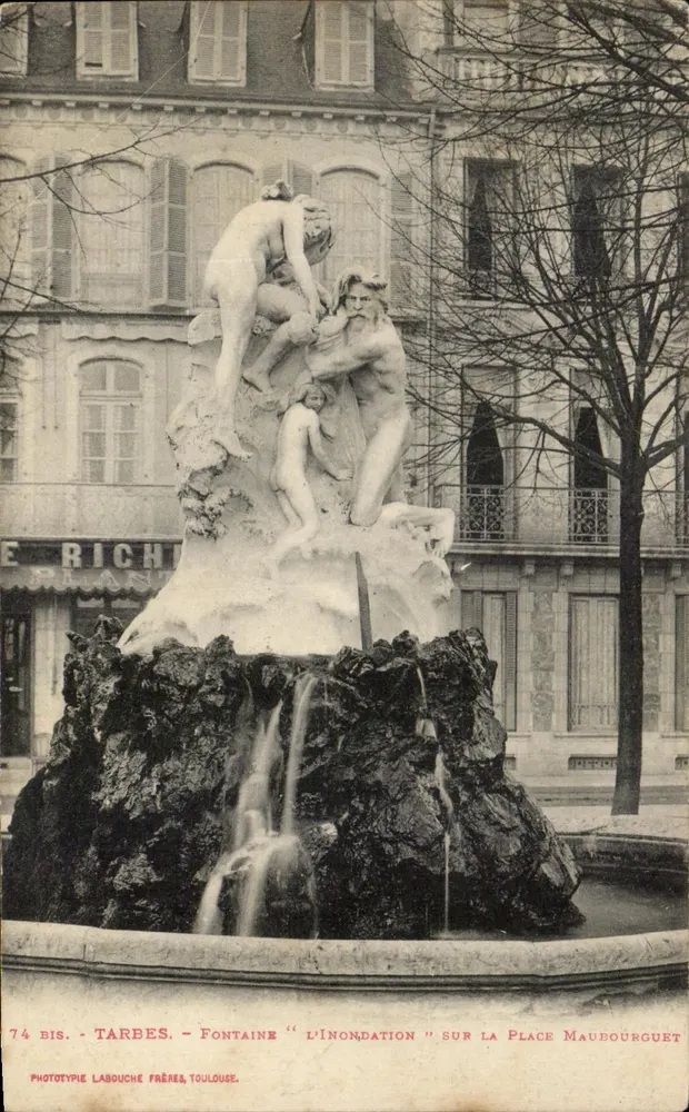 Tarbes - Fontäne 'L'Inondation' auf der Place Maubourguet — Phototypie Labouche Frères, Toulouse - Vorderseite