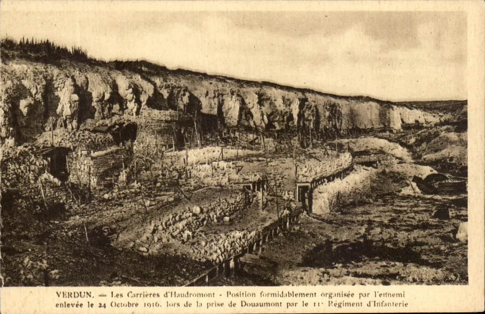 Verdun — Die Steinbrüche von Haudromont — Formidabel organisierte Stellung durch den Feind während der Einnahme von Douaumont, erobert am 24. Oktober 1916 - Vorderseite