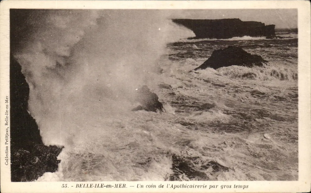 Belle-Île-en-Mer — Ein Stück vom Apothicaire bei stürmischem Wetter — Sammlung Petitjean, n°55 - Vorderseite