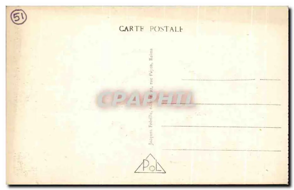 Eingang zum Fort von LA POMPELLE — Ansicht der Bögen und Rampen — Jacques Fréville, Reims, n° 421 - Rückseite