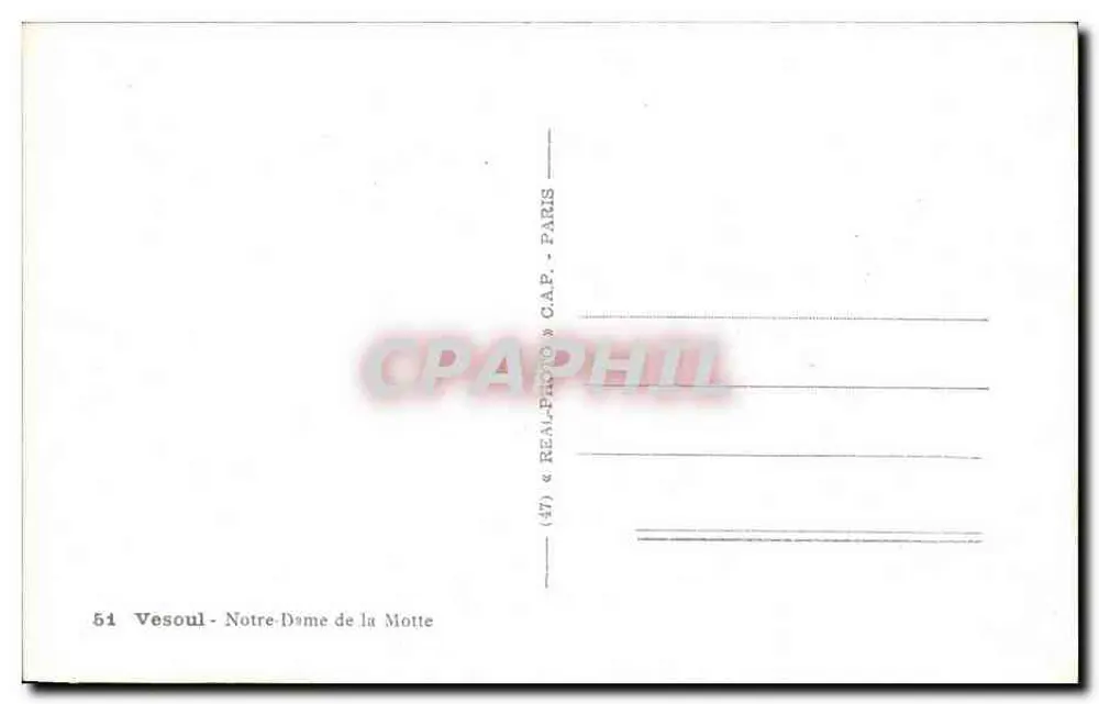 Vesoul - Nossa Senhora da Motte — editor C.A.P. n°51 - Verso