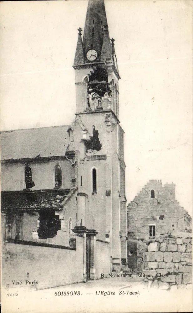 Soissons — A Igreja de São Vaast — B. Nougarède, Editor, Claye - Frente