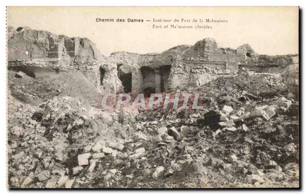Chemin des Dames — Innere des Forts La Malmaison — Verlag B. Noogavide et H. Lautrat, Somain - Vorderseite