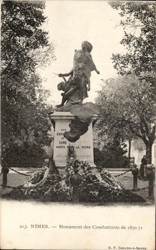 Nîmes — Denkmal der Kämpfer von 1870-71 — B. F. Chalon-saône, Nr. 213 - Vorderseite