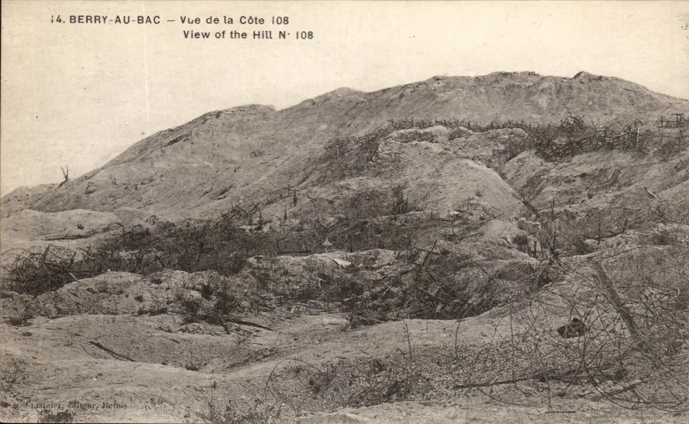 Berry-au-Bac — Blick auf die Côte 108 — Lastizer, Verleger, Reims - Vorderseite