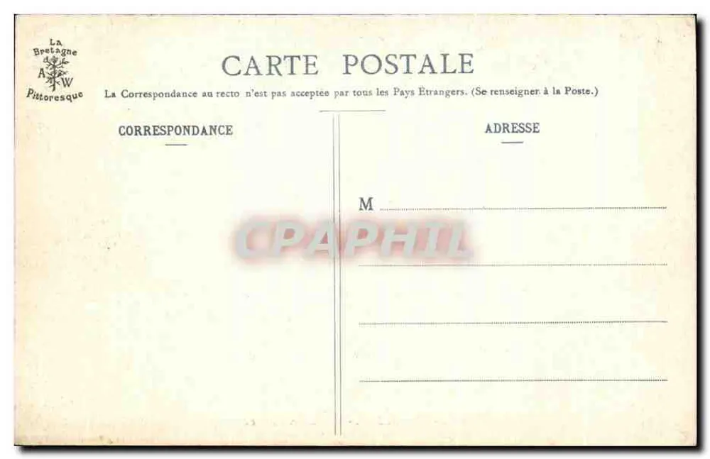 Tréguier - Drzwi Klasztoru — Zbiór A. Waron, St-Brieuc, nr 104 - Rewers