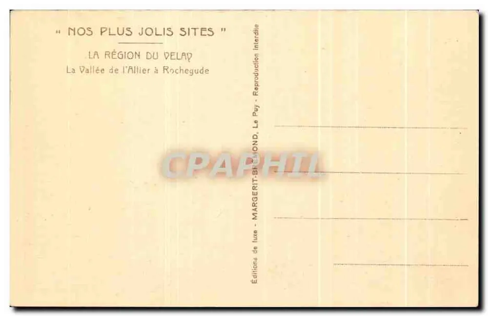Die Schlucht des Allier bei Rochegude — Luxus-Editionen MARGERIT-BÉMOND - Rückseite