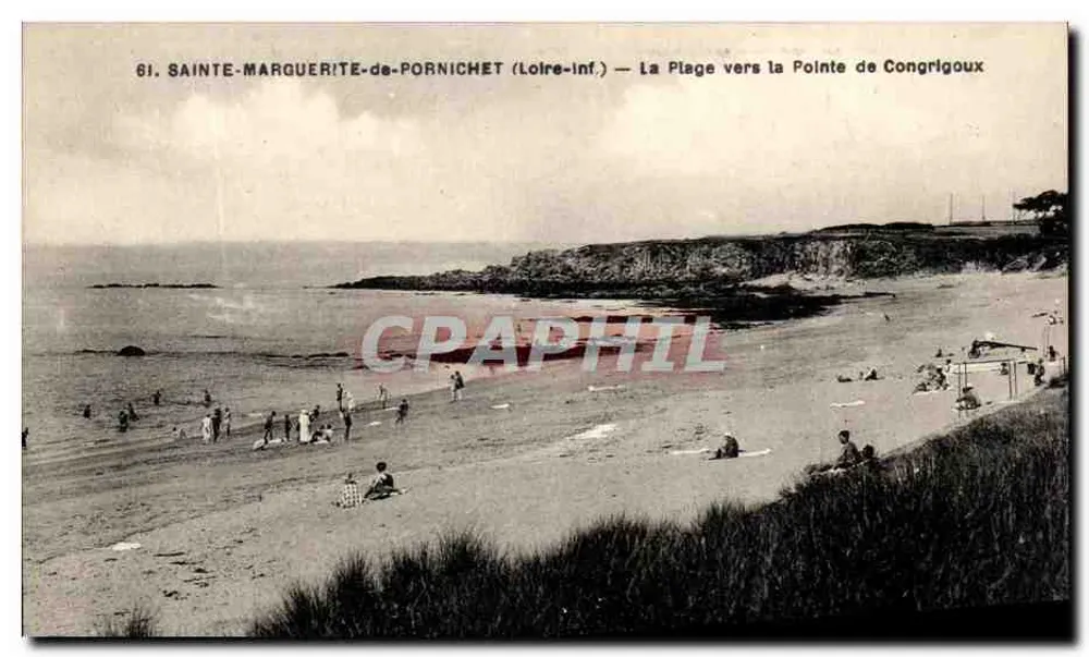 Sainte-Marquerite-de-Pornichet (Loire-Inf.) — Ansicht der Strandpromenade in Richtung Pointe de Congrigoux — F. Chapeau, Verlag Nantes - Vorderseite