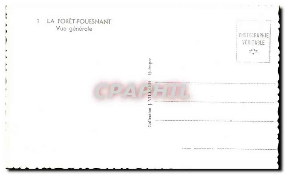Forêt-Fouesnant — Allgemeiner Blick — Sammlung J. Villard, Quimper - Rückseite