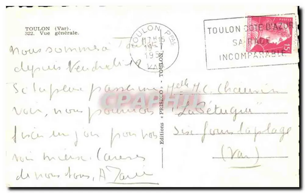 Toulon (Var) — Vista geral — Edições « TOULON » n°322 - Verso