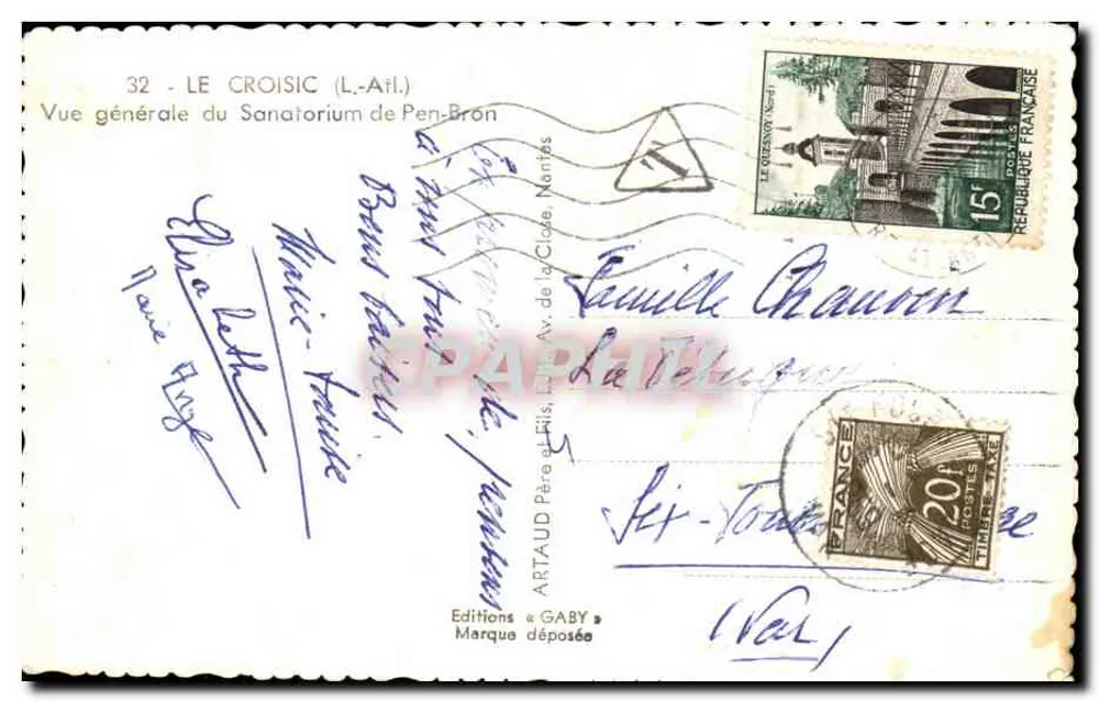 Le Croisic (L.-Atl.) — Visão geral do Sanatório de Pen-Bron — Éditions Gaby - Verso